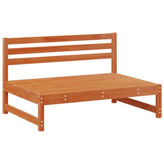 Ensemble de salon de jardin 6 pc brun ciré pin massif