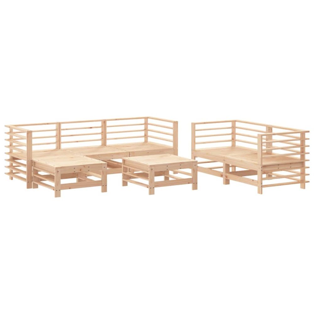 Salon de jardin 7 pcs bois de pin massif
