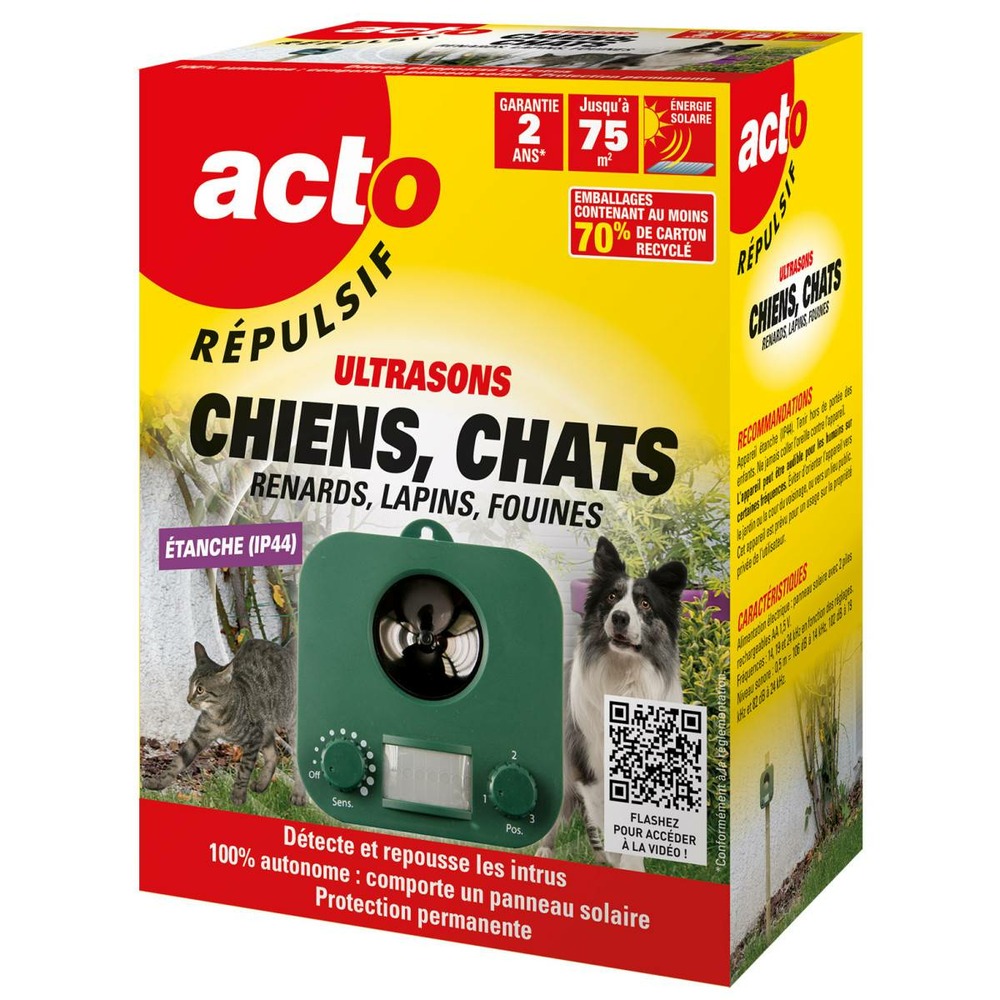 Répulsif Ultrason Chat Solaire Avec Détecteur De Mouvement - Anti Rongeurs Jardin