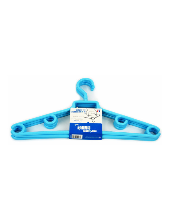 Cintres plastique bleu crochets tournants lot de 3