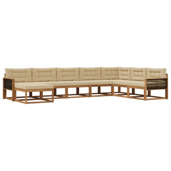 Ensemble de canapés d'extérieur 8 pc naturel et beige