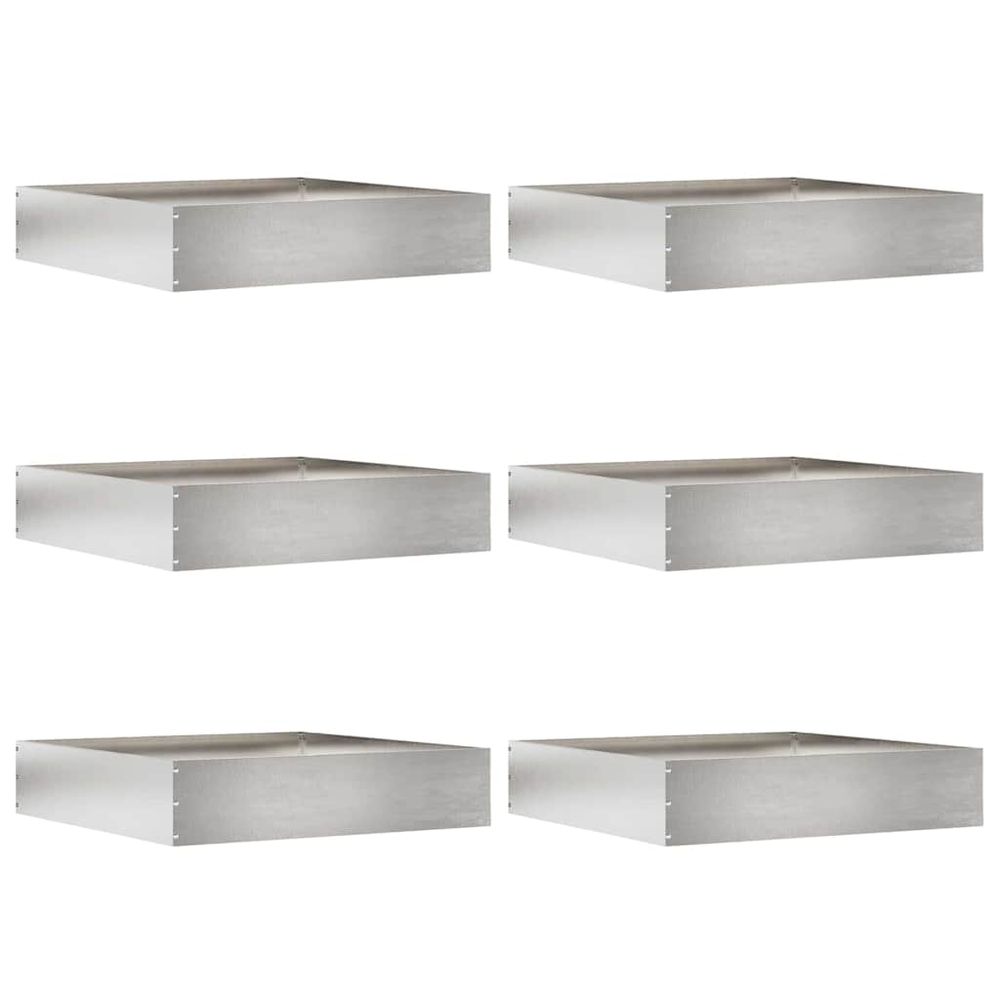 Bordure de pelouse 6 pc 60 x 60 x 13 cm acier inoxydable