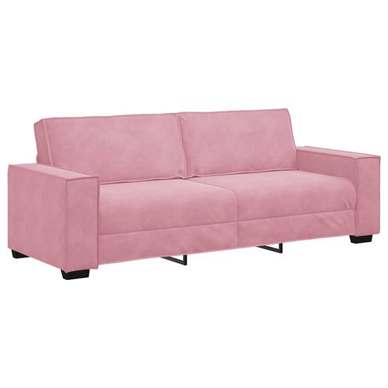 Canapé à 3 places rose 220x78x84 cm velours