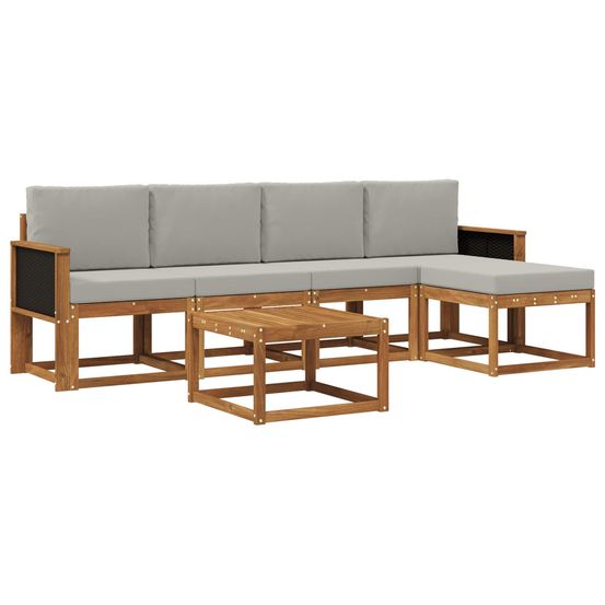 Ensemble de canapés d'extérieur 6 pc naturel et gris clair