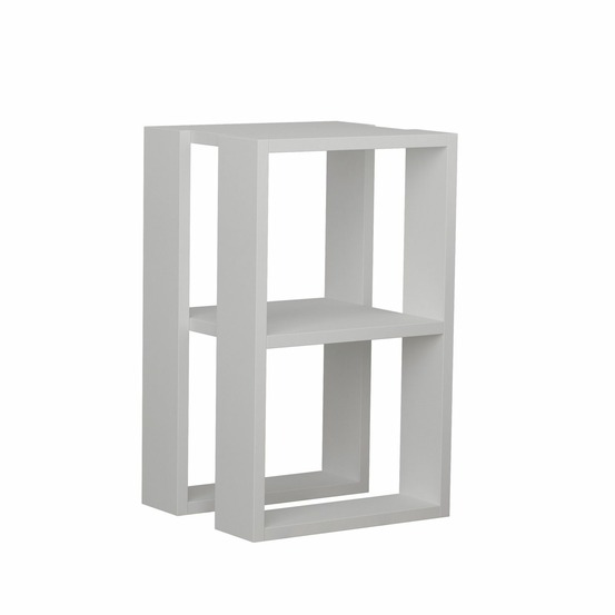 Table de nuit ajourée en bois - blanc