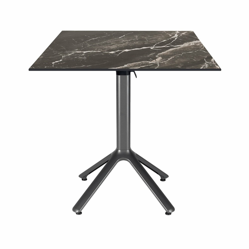 Restootab - table pliable nemo pour intérieur/extérieur marbre veiné 70x70