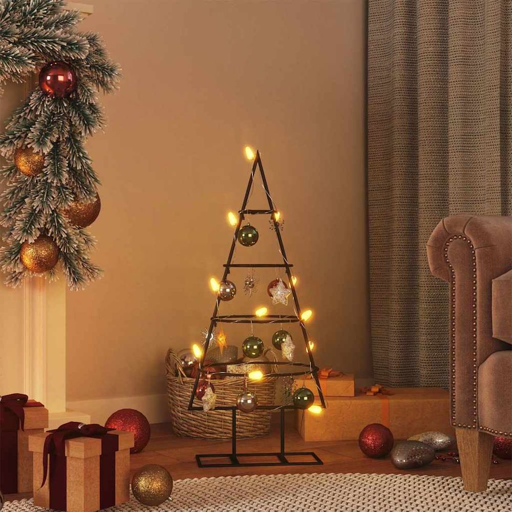 Sapin de noël stylisé en métal à décorer pour intérieur noir 60 cm