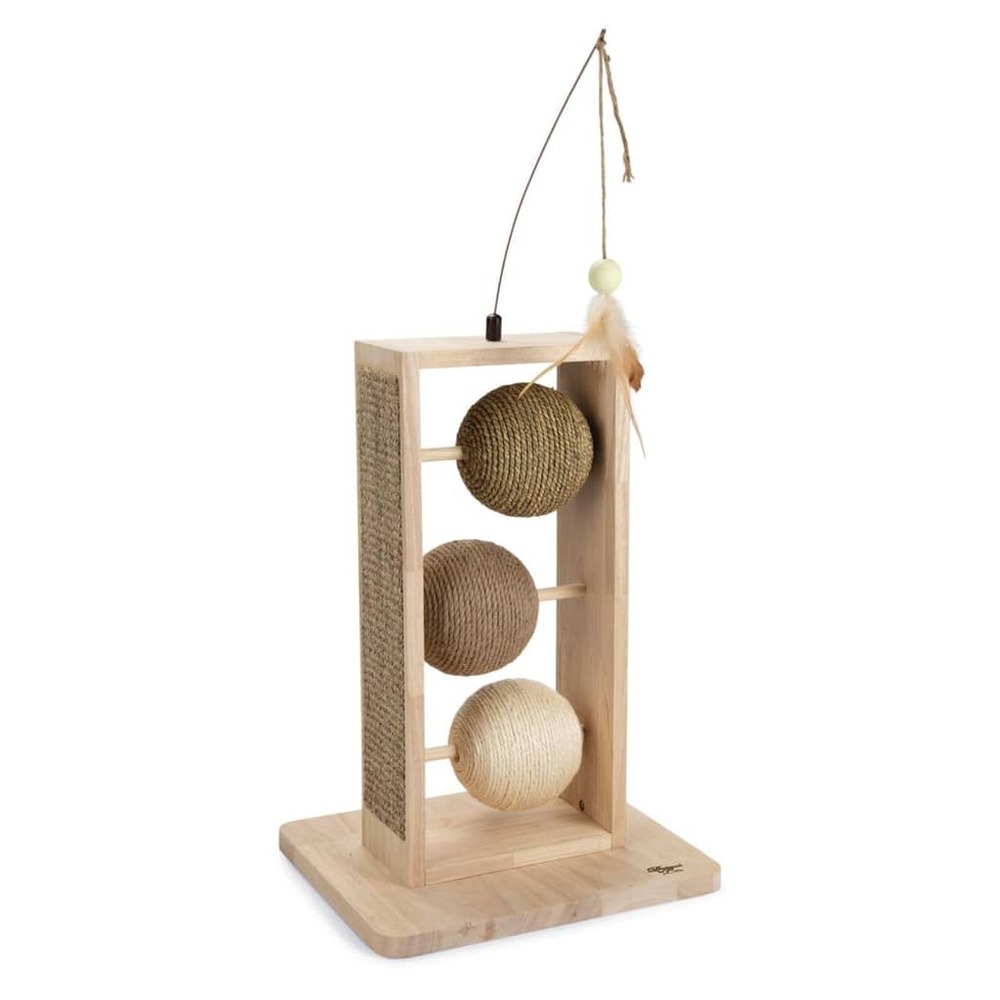 Boules à gratter pour chat lomax 34,5x29,5x50cm bois