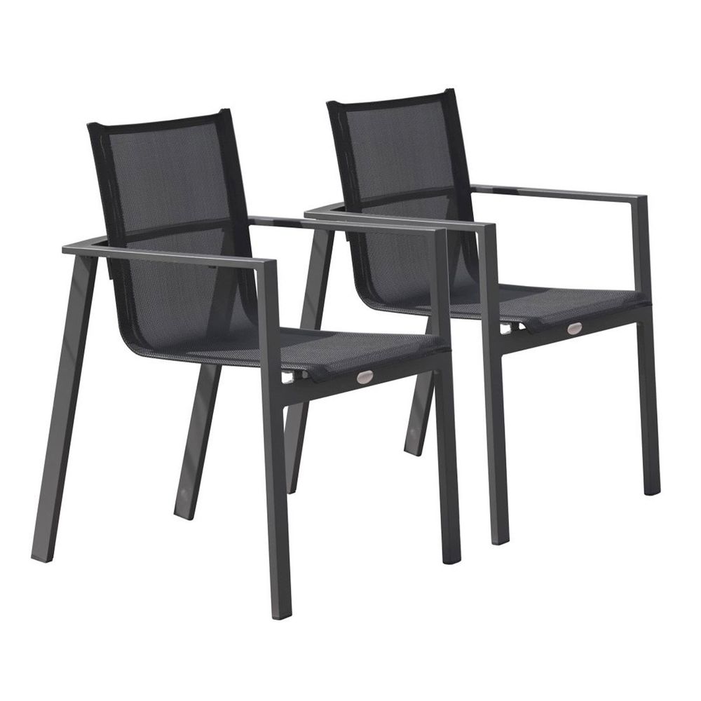 Lot de 2 fauteuils de jardin empilables 