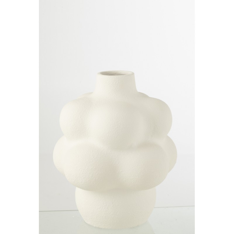 Vase en céramique blanc 33.5x33.5x41 cm