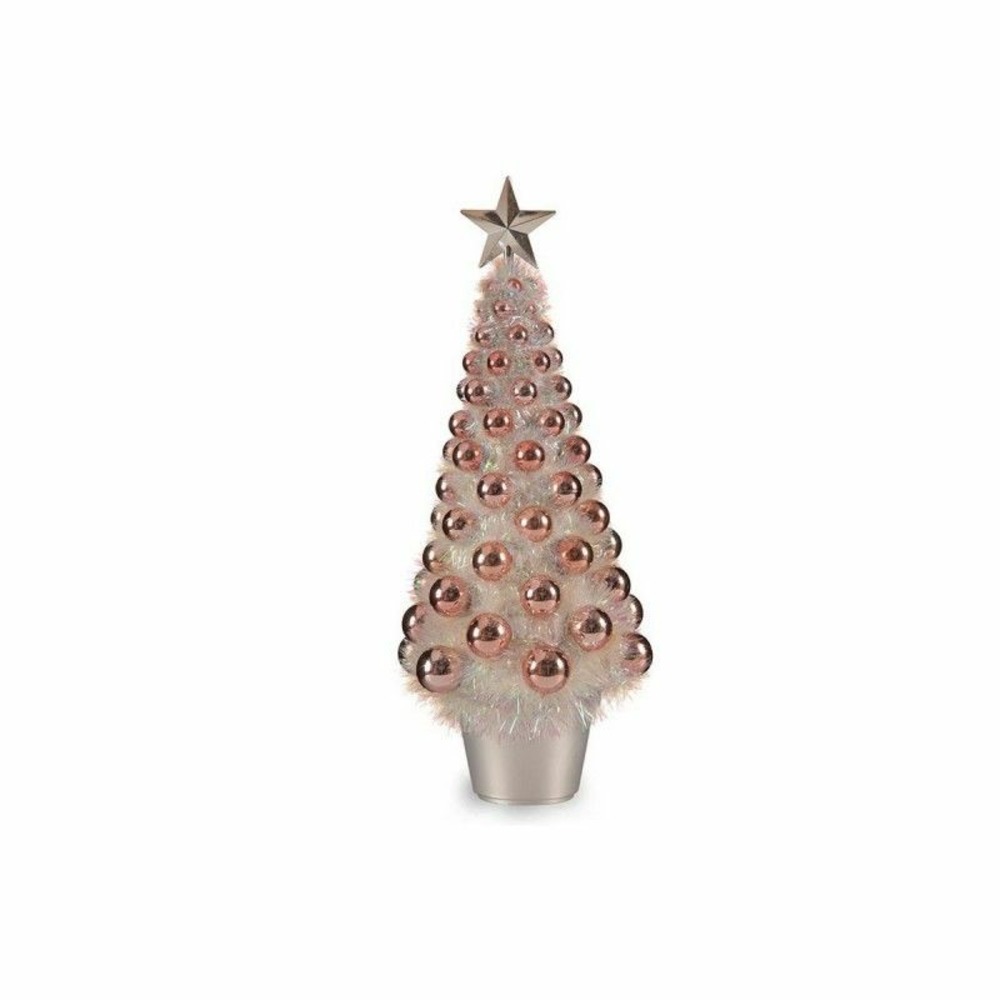 Sapin de noël iridescent 21,5 x 51 x 21,5 cm rose plastique polypropylène