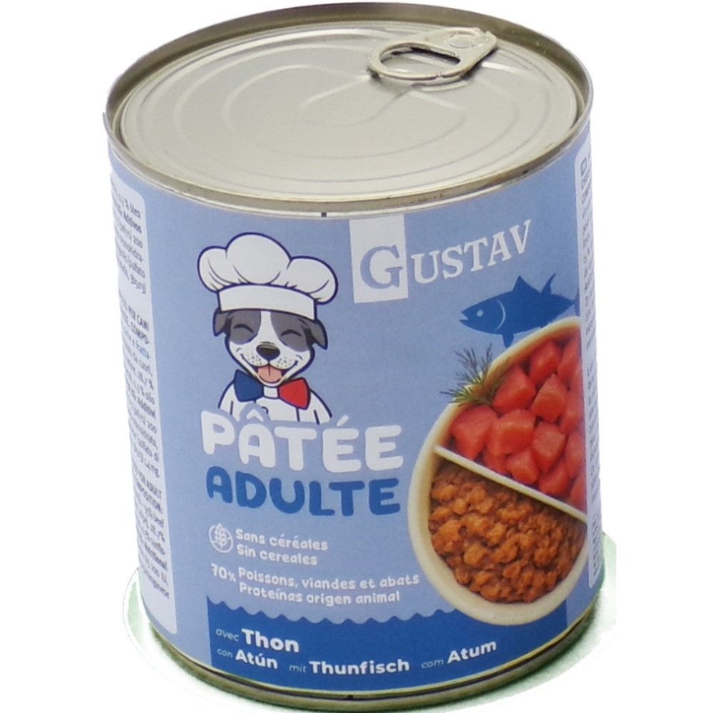 Pâtée pour chien adulte au thon gustav - 800 g