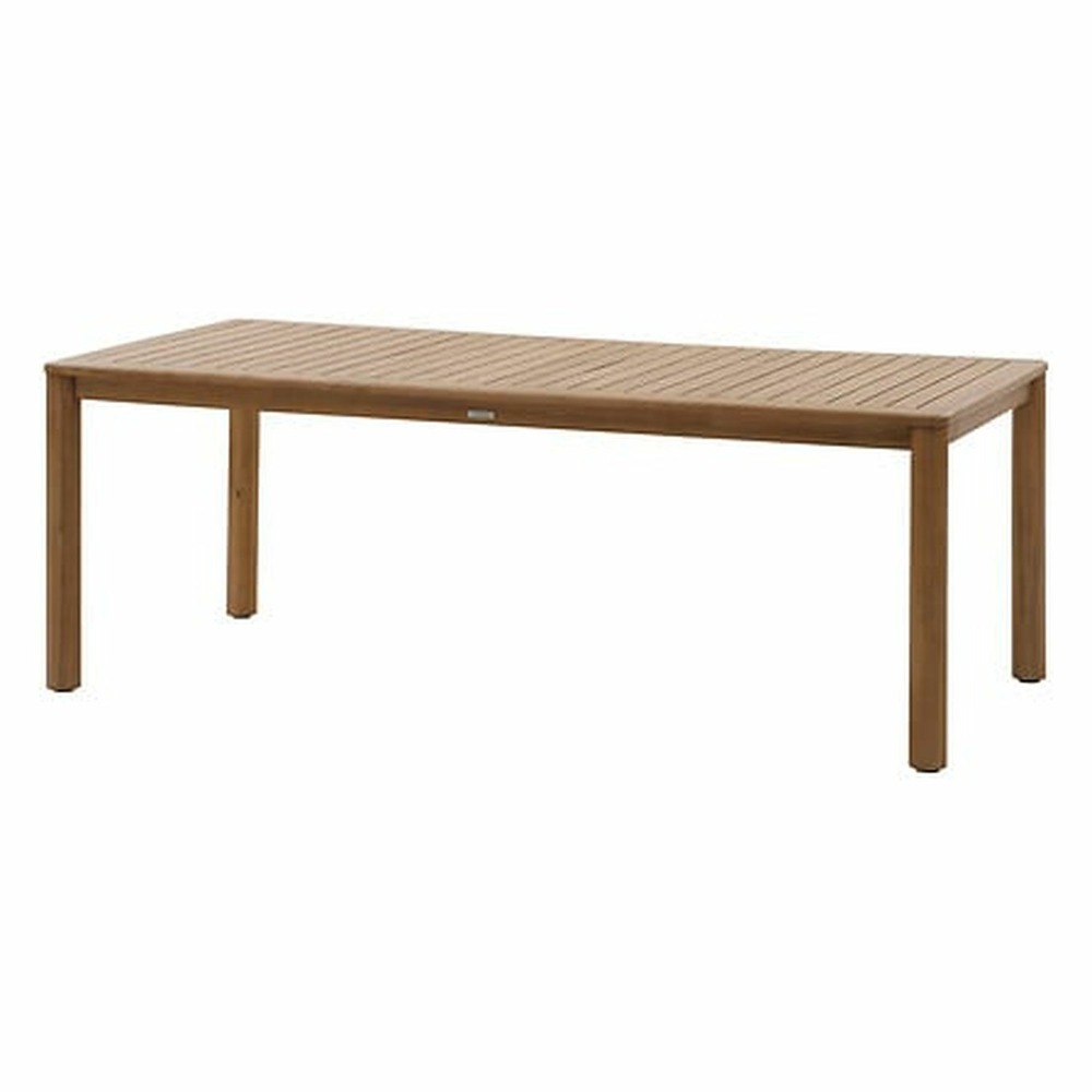 Table de jardin fixe rectangulaire en bois deona - marron