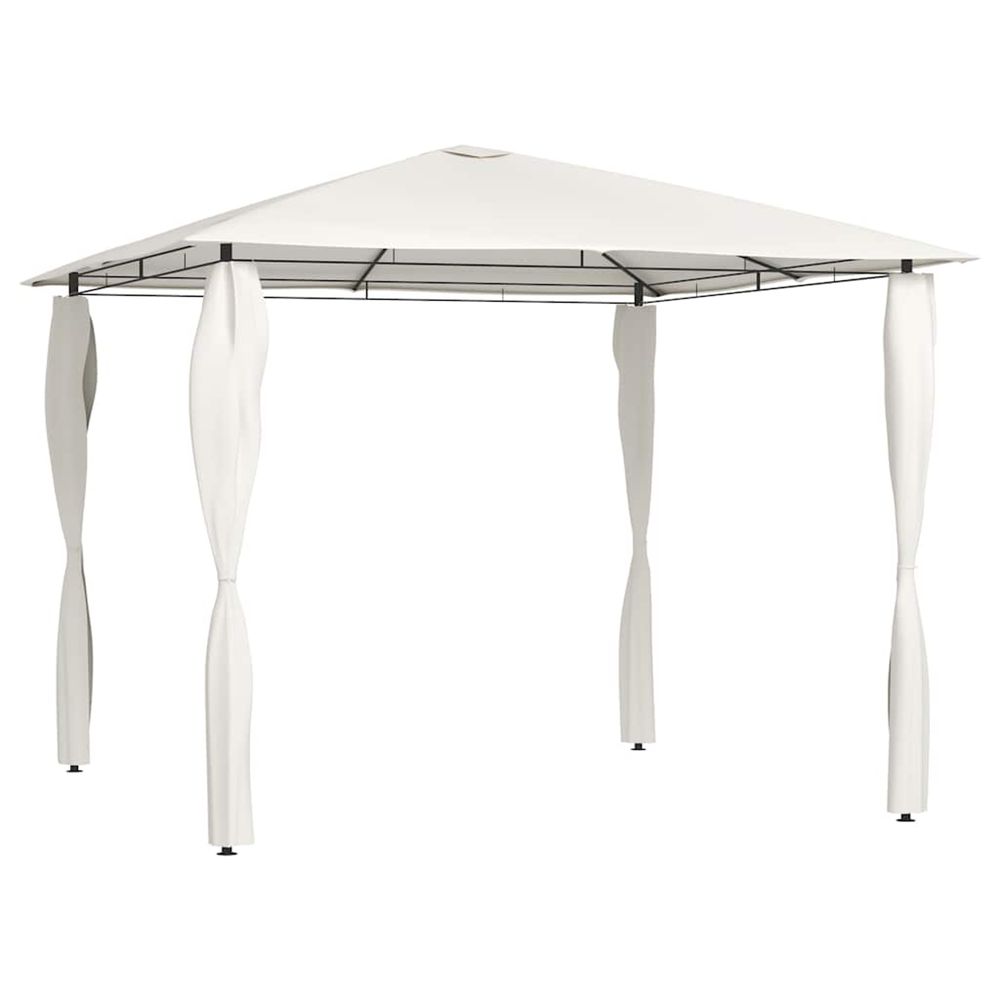 Belvédère avec revêtement de poteaux 3x3x2,6 m crème 160 g/m²