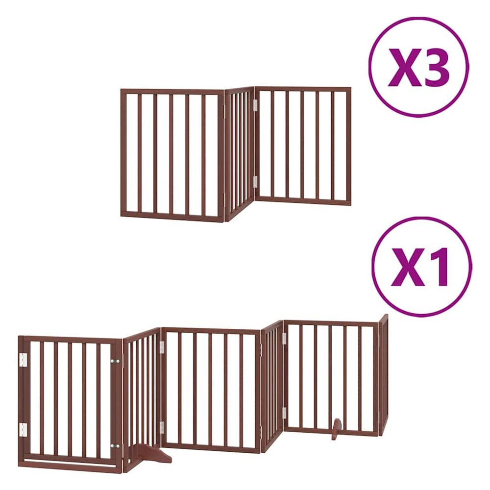 Barrière pour chien porte pliable 15 panneaux bois de peuplier