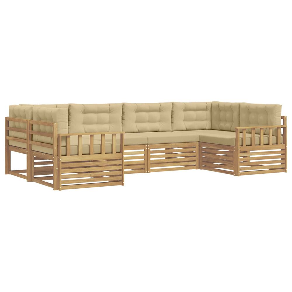 Ensemble de canapés d'extérieur 6 pc blanc et beige