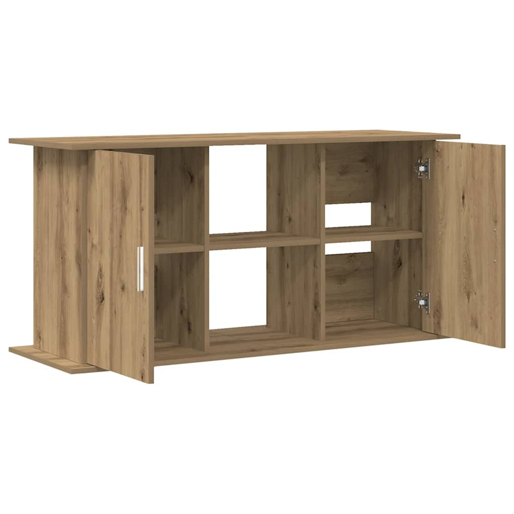 Support d'aquarium chêne artisanal 121x41x58 cm bois ingénierie