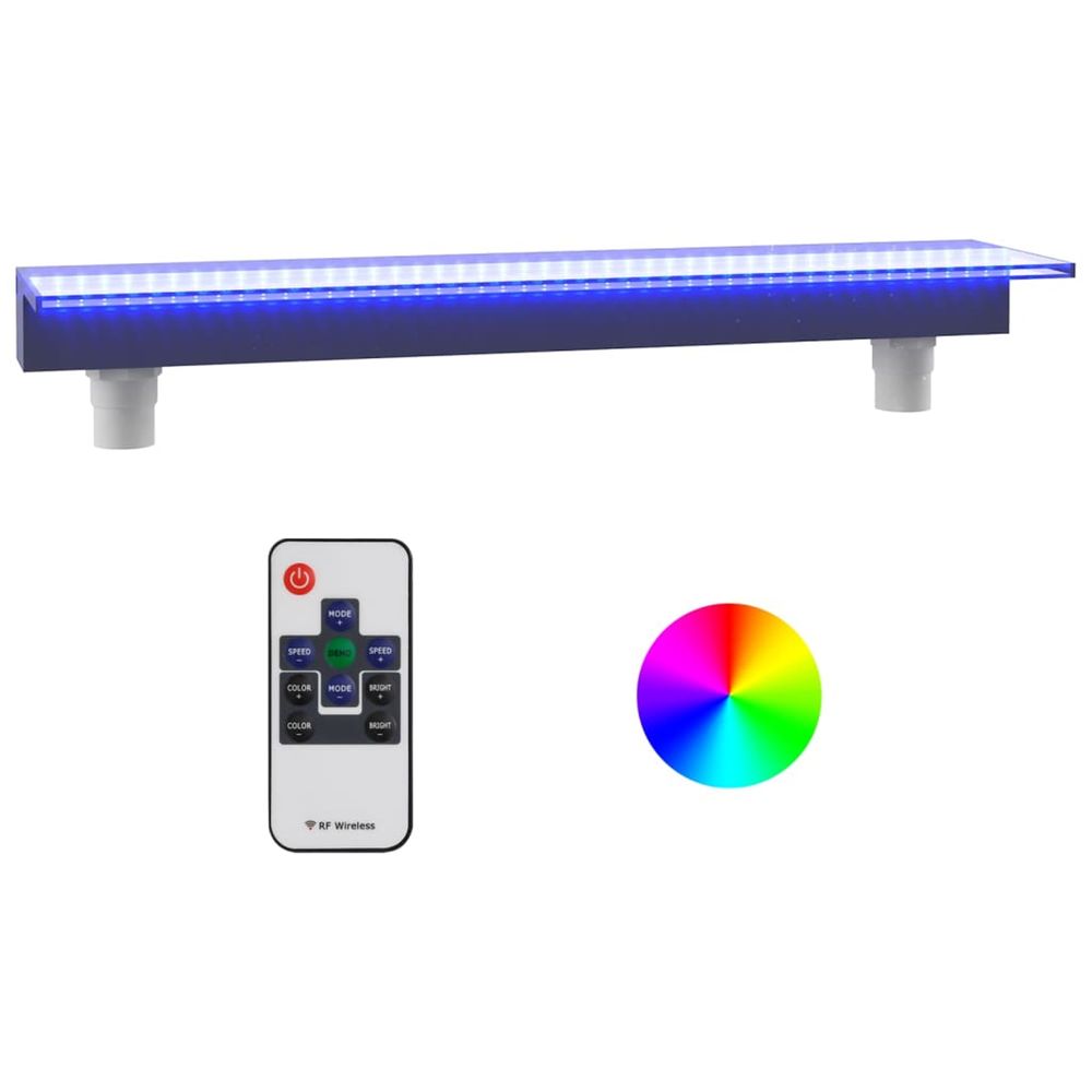 Déversoir pour cascade avec led rvb acrylique 90 cm