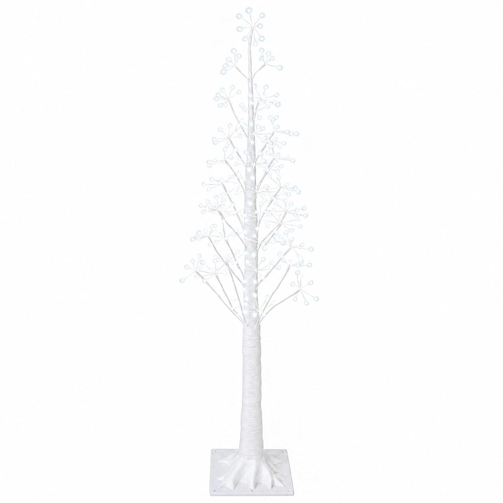 Sapin de noël lumineux blanc 17 x 17 x 150 cm plastique 304 led