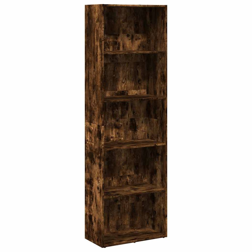Bibliothèque chêne fumé 60x30x189 cm bois d'ingénierie