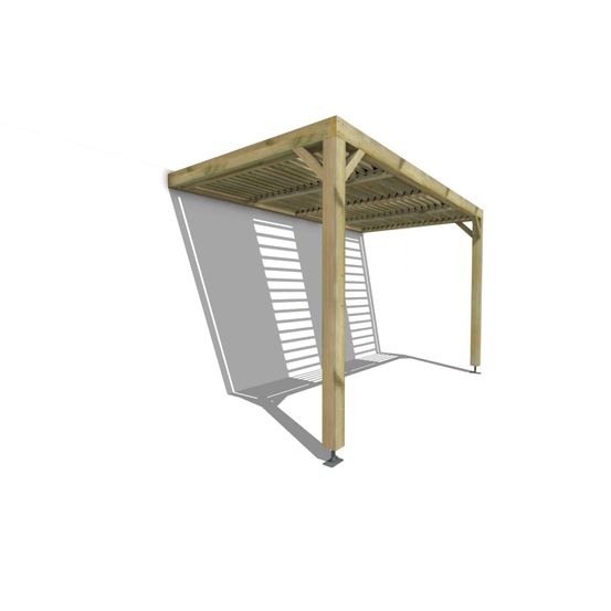 Pergola bois • 4m x 2m • adossée • sens profondeur • lames orientables bioclimatiques incluses • livraison comprise