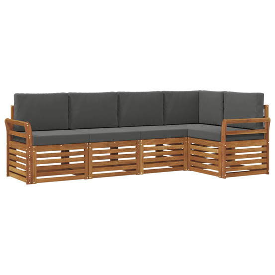 Ensemble de canapé d'angle 5 pcs naturel et anthracite