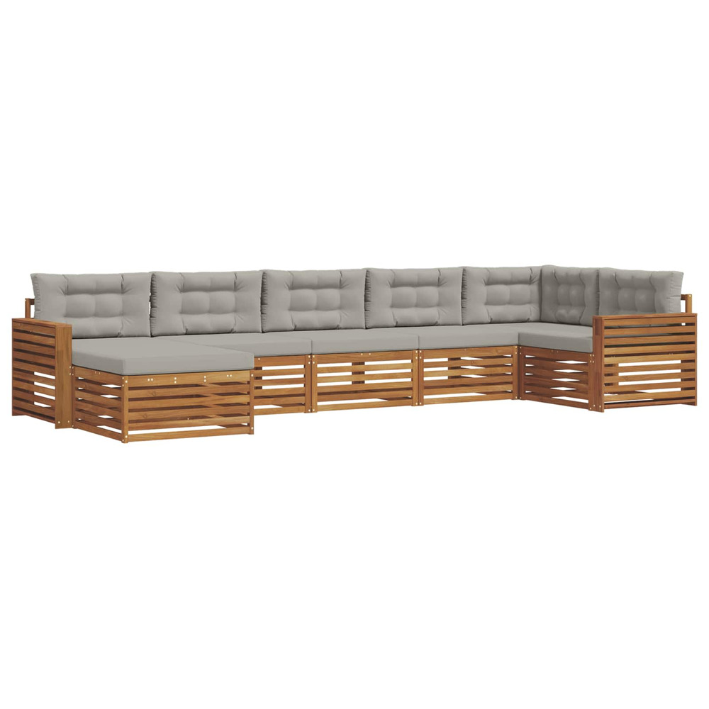 Ensembles de canapés avec coussin 7 pcs gris naturel et clair