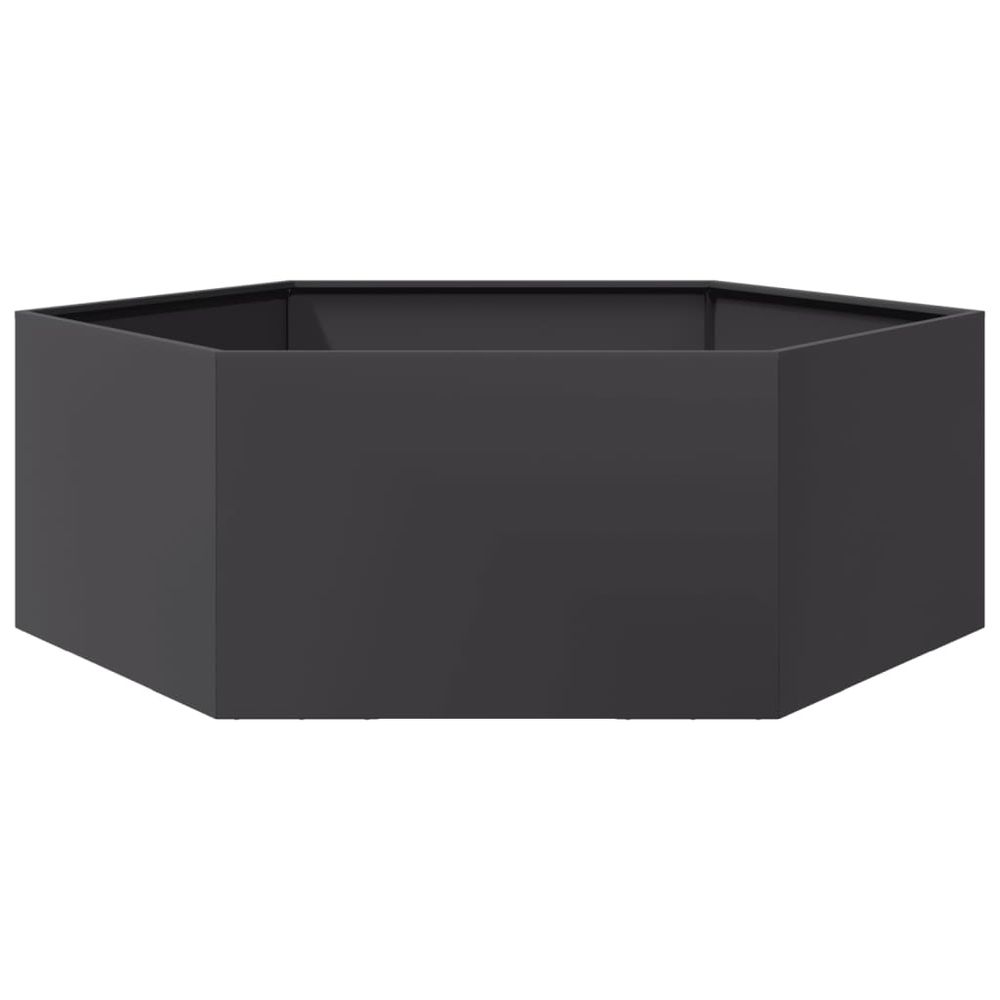 Jardinière noir hexagone 138x120x45 cm acier