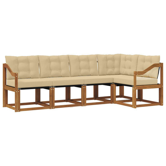 Ensemble de canapés d'extérieur 5 pcs naturel et beige