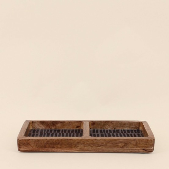 Plateau double en bois 30x15cm