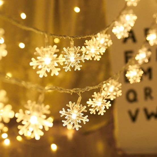 Guirlande de noël - flocons jaunes