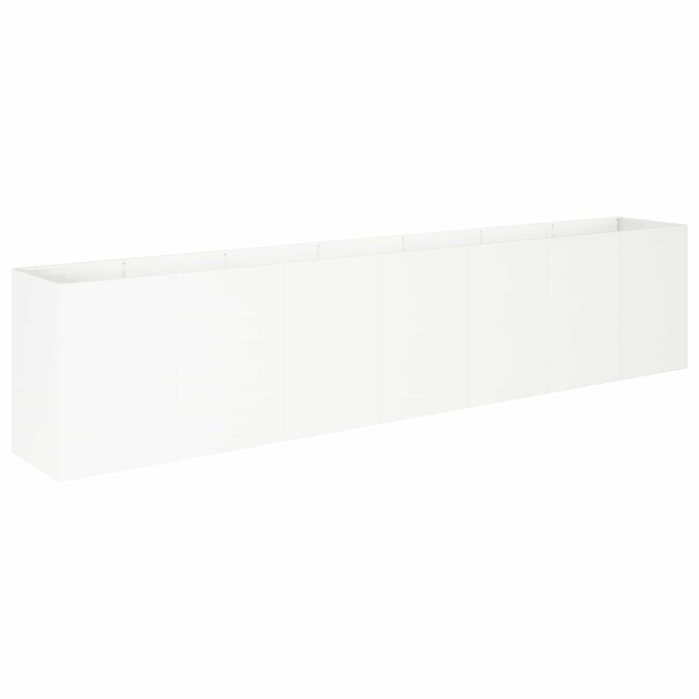 Cache-pot de jardin blanc 280 x 40 x 60 cm acier laminé à froid
