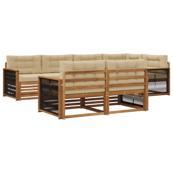 Ensemble de canapés d'extérieur 7 pc naturel et beige