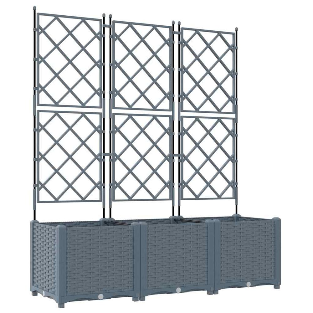 Cache-pot de jardin 3 pc gris clair 120 x 40 x 143 cm pp
