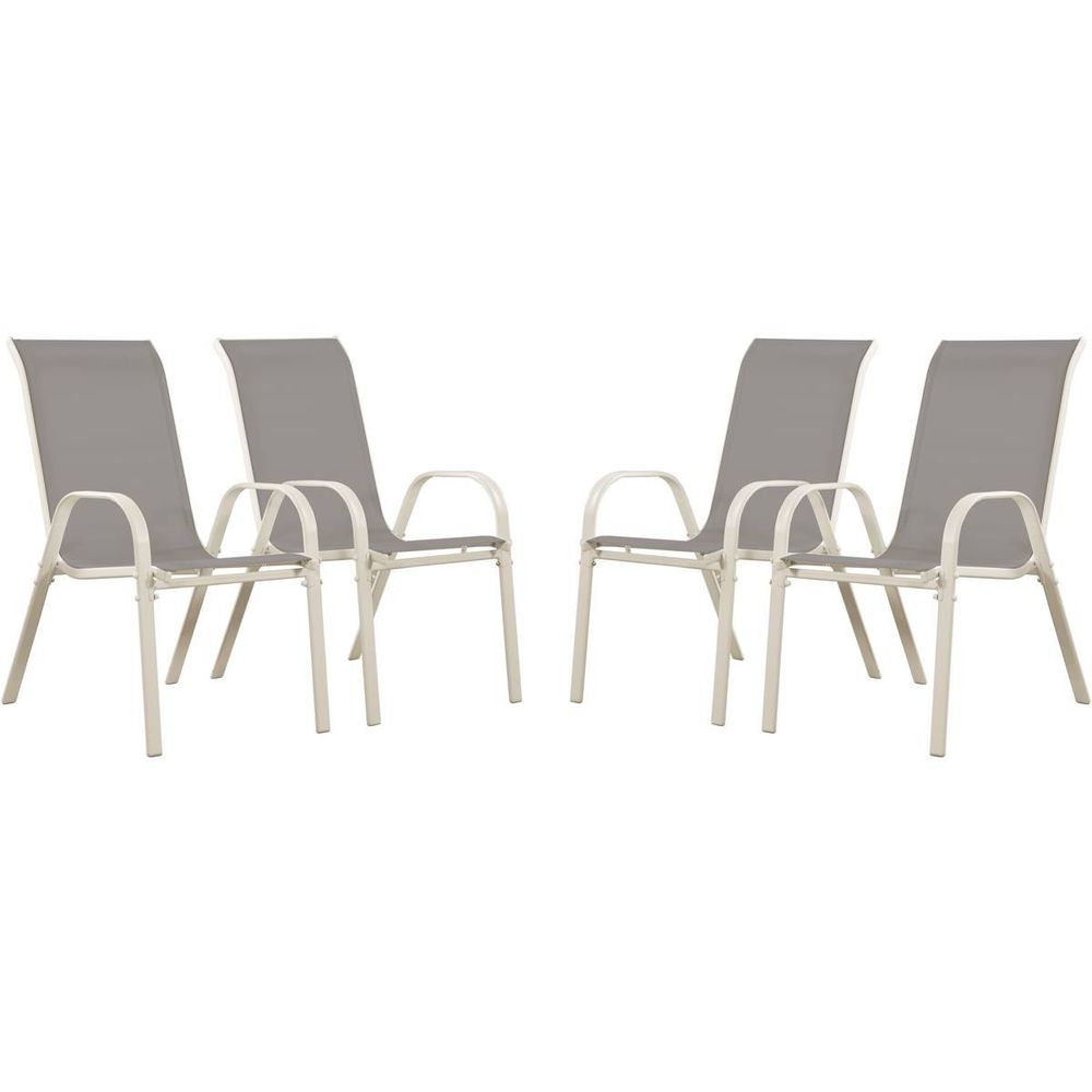 Fauteuil jardin Textilène Cordoba - Phoenix - Gris clair - Lot de 4