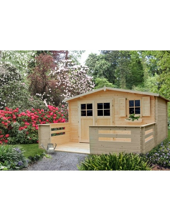 Maison de jardin narcisse avec terrasse en bois épicéa 440x340 cm h. 234 cm