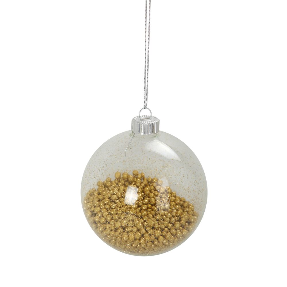 Boule de noël transparente avec billes