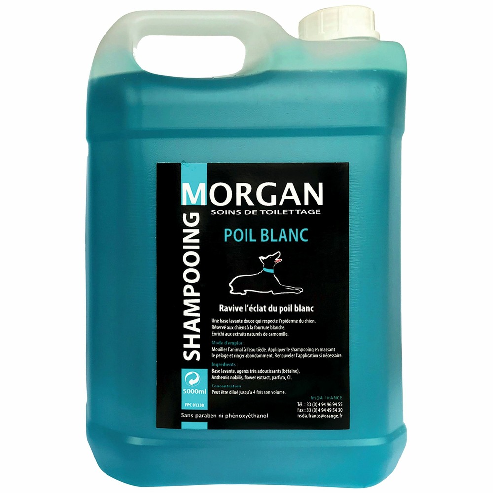 Shampoing poil blanc morgan : 5l