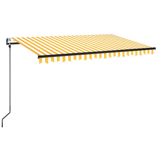 Auvent rétractable automatique 450x350 cm jaune et blanc