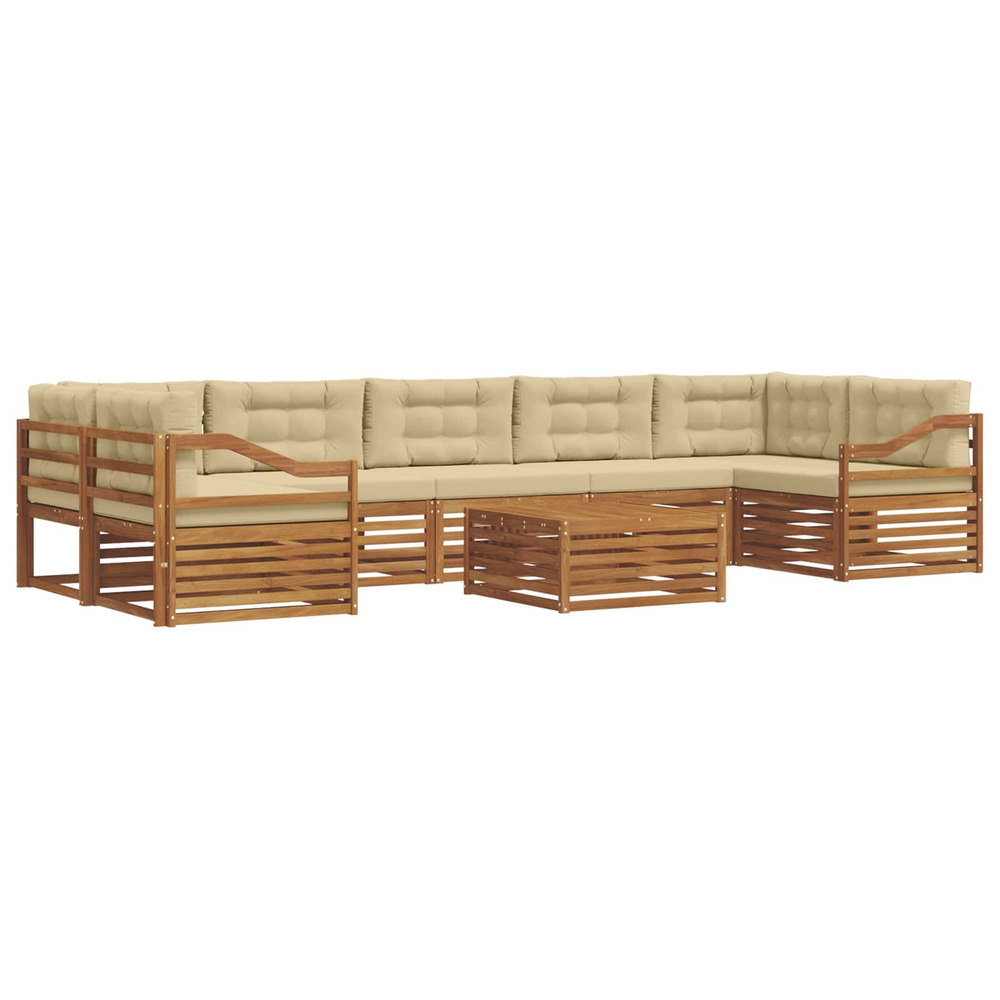 Ensemble de canapés d'extérieur 8 pcs naturel et beige