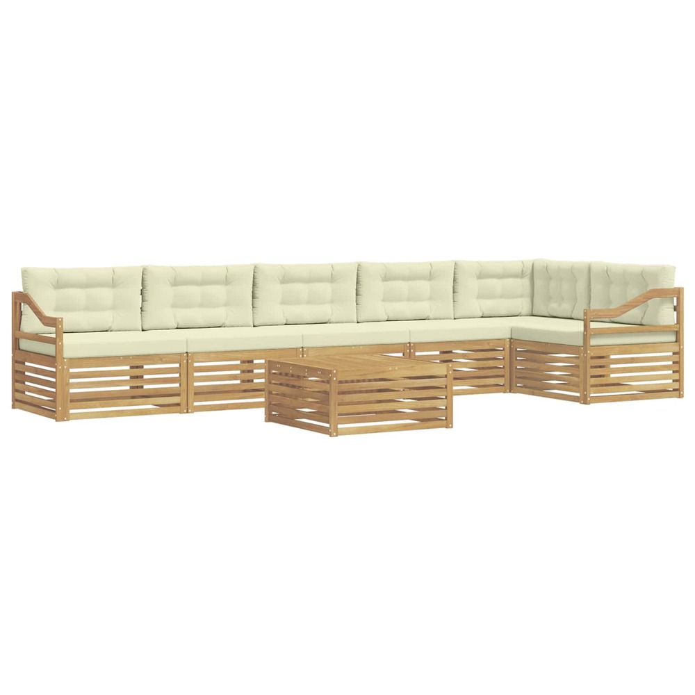 Ensemble de canapés d'extérieur 7 pc blanc et crème polyester