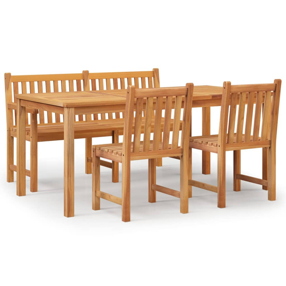 Ensemble à manger de jardin 4 pcs bois de teck massif