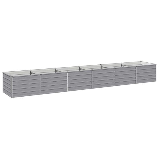 Jardin surélevé gris 480 x 80 x 55 cm acier laminé à froid