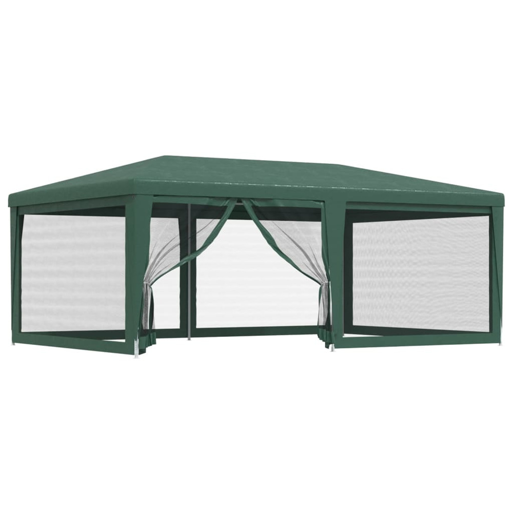 Tente de fête avec 6 parois latérales en maille vert 6x4 m pehd