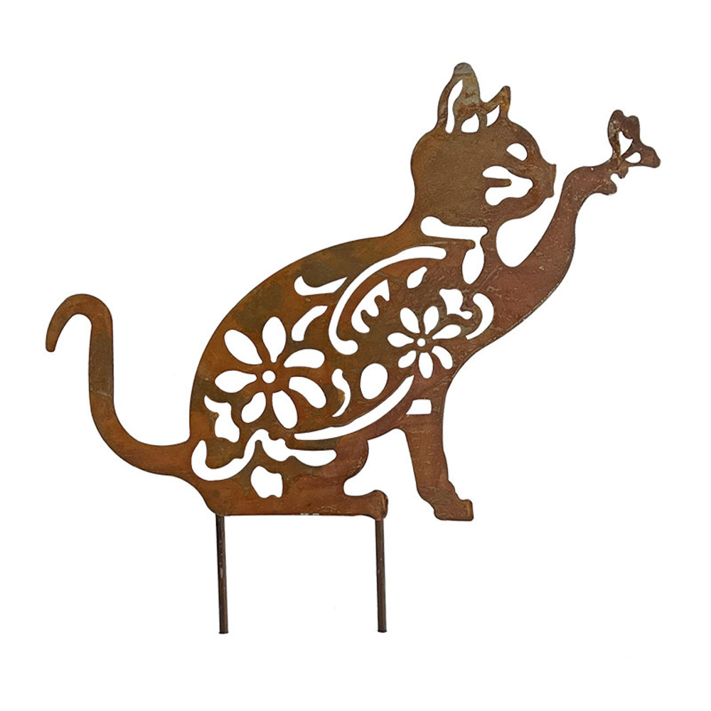 Silhouette déco chat papillon43.18x1x65cm