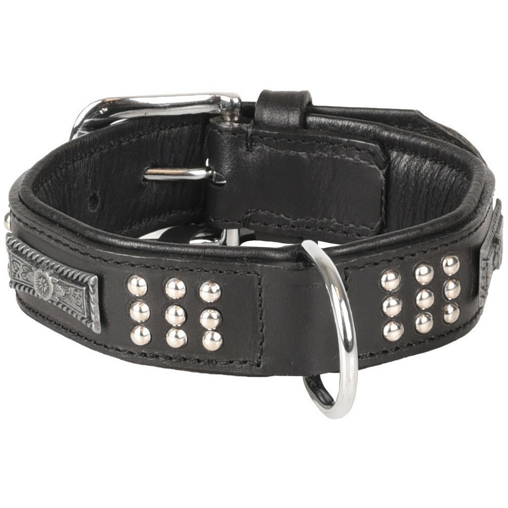 Collier cuir sedona noir taille s 26-31 cm pour chien.