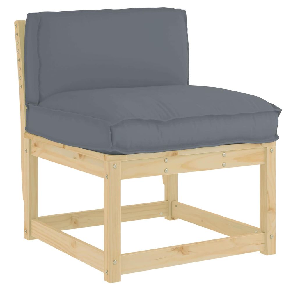 Coussin tissu oxford anthracite 70 x 40 x 12 cm