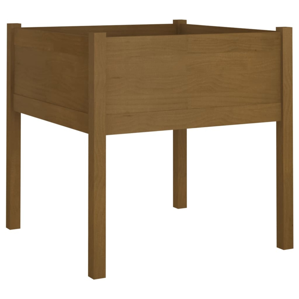 Jardinière d'extérieur d'extérieur marron miel 70x70x70 cm pin massif