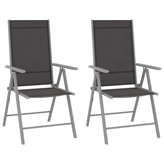 Chaises de jardin pliables lot de 2 textilène noir