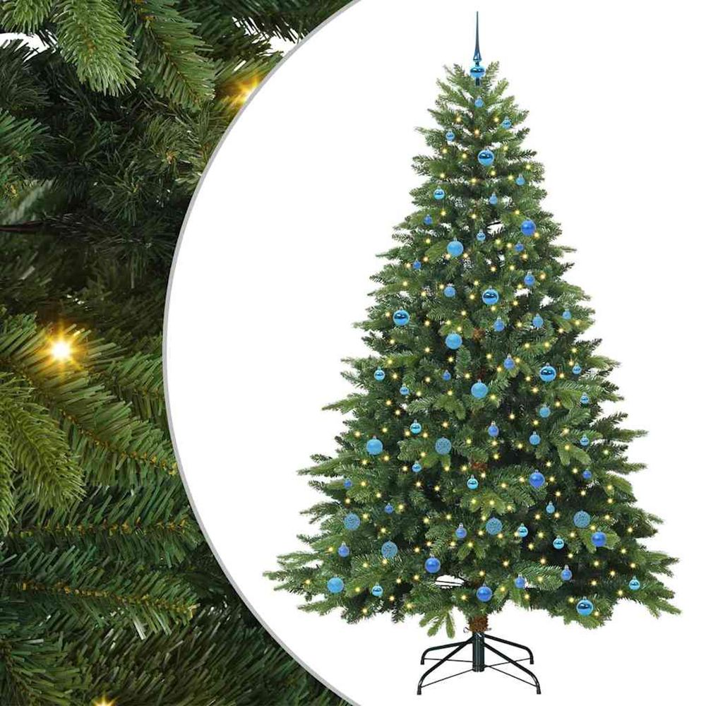 Sapin de noël artificiel avec 300 led vert 240 cm pe et pvc